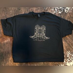 🦃 Black Unisex Short Sleep Walk By Faith western graphic tee